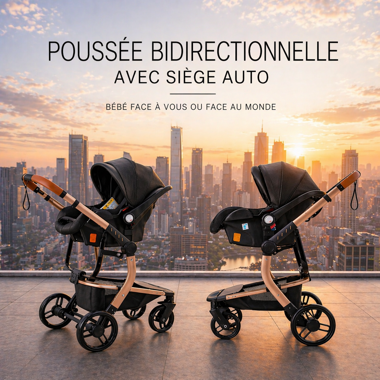 Poussette EasyGo Poussée Bidirectionnelle & sécurité renforcée