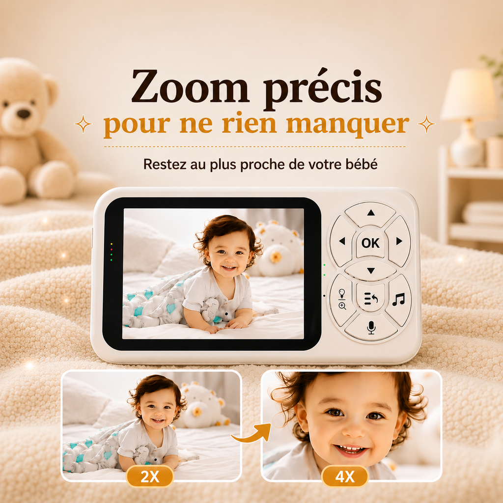 Babyphone caméra Bunny Veilleuse integrée & alertes intelligentes