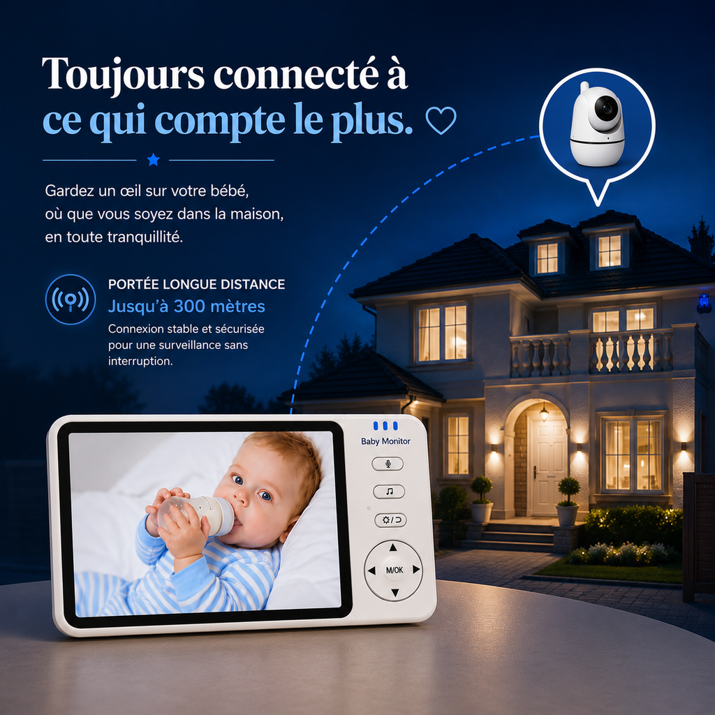 Babyphone caméra Nova Vision nocturne & écran HD