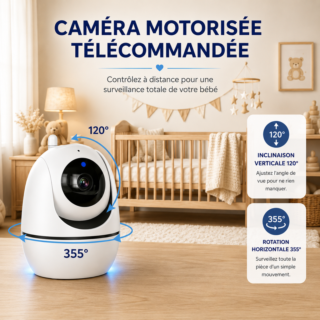 Babyphone caméra Nova Vision nocturne & écran HD