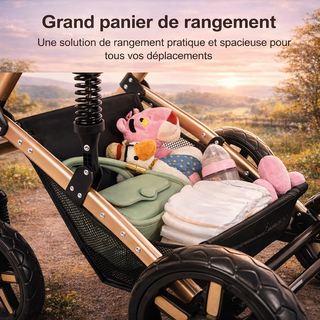 Poussette CosyWay Positions réglables & panier de rangement