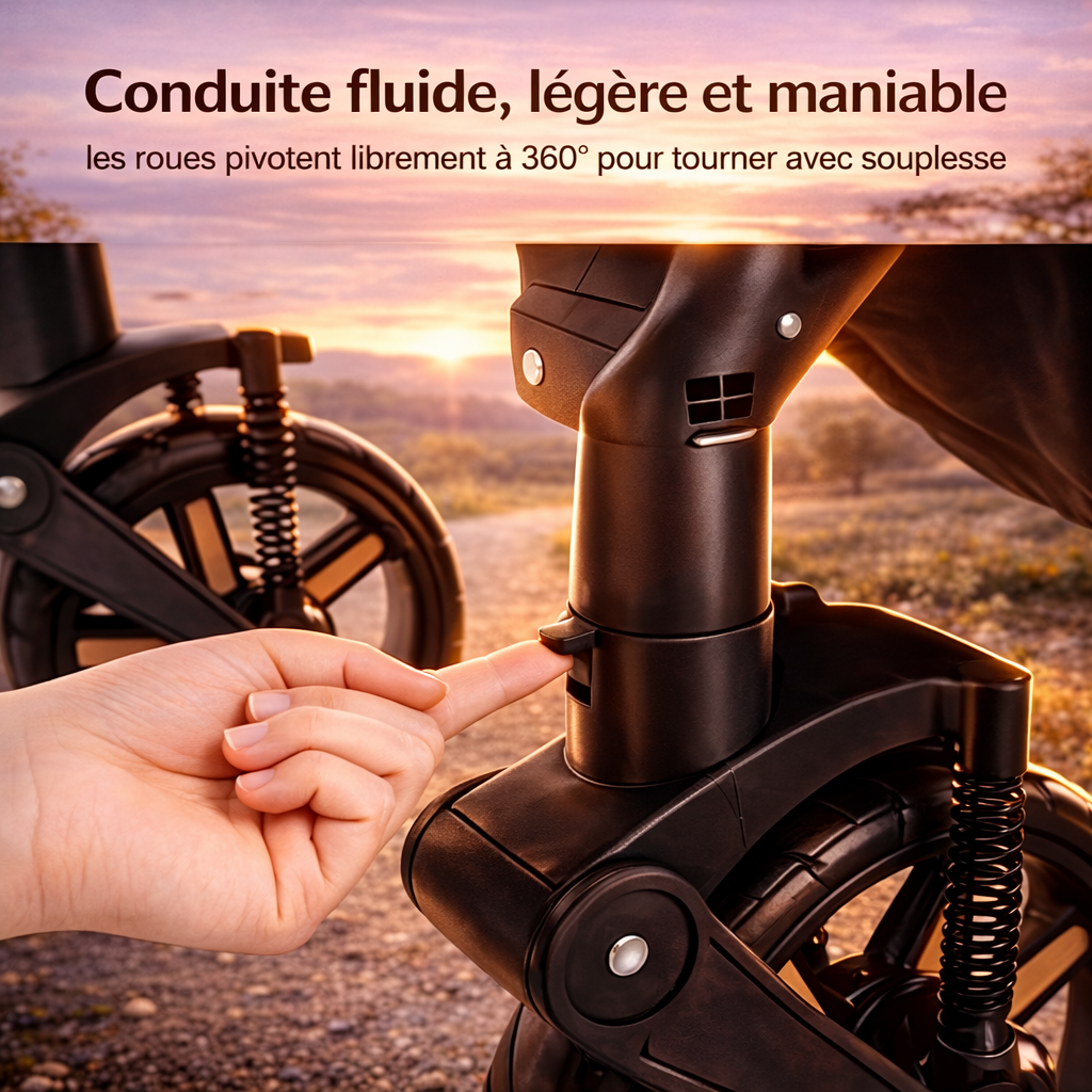 Poussette CosyWay Positions réglables & panier de rangement